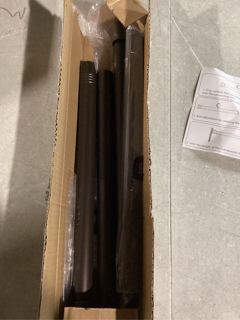 Condition photo showing Good Condition for ENJOYBASICS Matte Black Shower Curtain Rod 30 to 76 Inches, 1 Inch Stainless Steel Adjustable Spring Tension Rods No Drill for Bathroom, Closet, Window, Room Divider, Never Rust, Non Slip Black 30-76