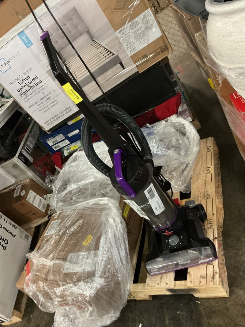 Condition photo showing As Is for bissell powerforce helix, bagless, upright vacuum, pet friendly, scatter-free technology, helix dirt separation system, lightweight, 3313u, purple & black