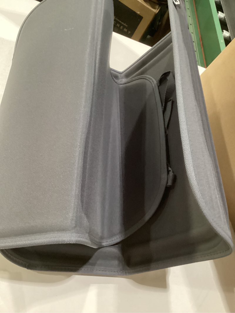 Condition photo showing As Is for munchkin child car seat protector, elite seat guardian with grime guard fabric, dark grey