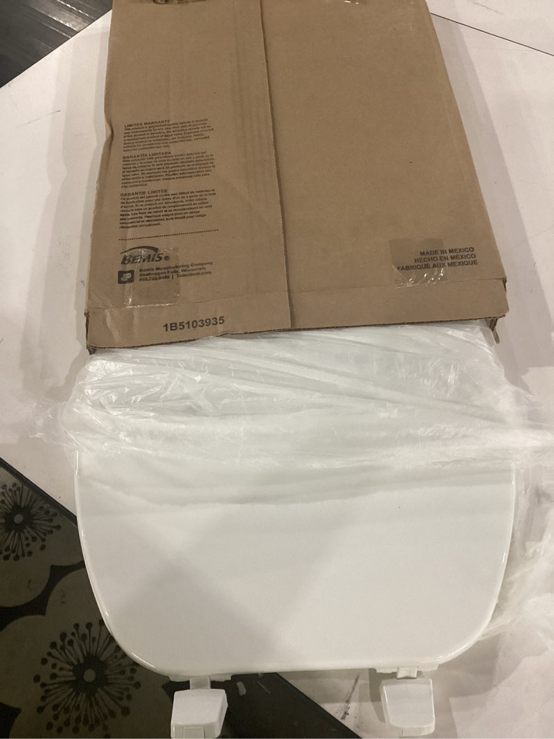 Condition photo showing As Is for bemis 170 000 toilet seat, elongated, plastic, white
