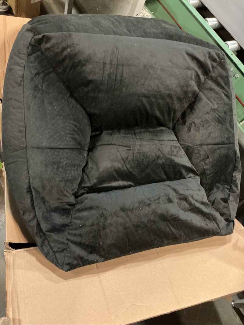 Condition photo showing As Is for Posh Creations Bean Bag Chair Structured Seat for Kids, Teens and Adults, Comfy Chair for Gaming, Reading and Watching TV, Coronado Chair, Microsuede - Black Coronado Chair Microsuede - Black