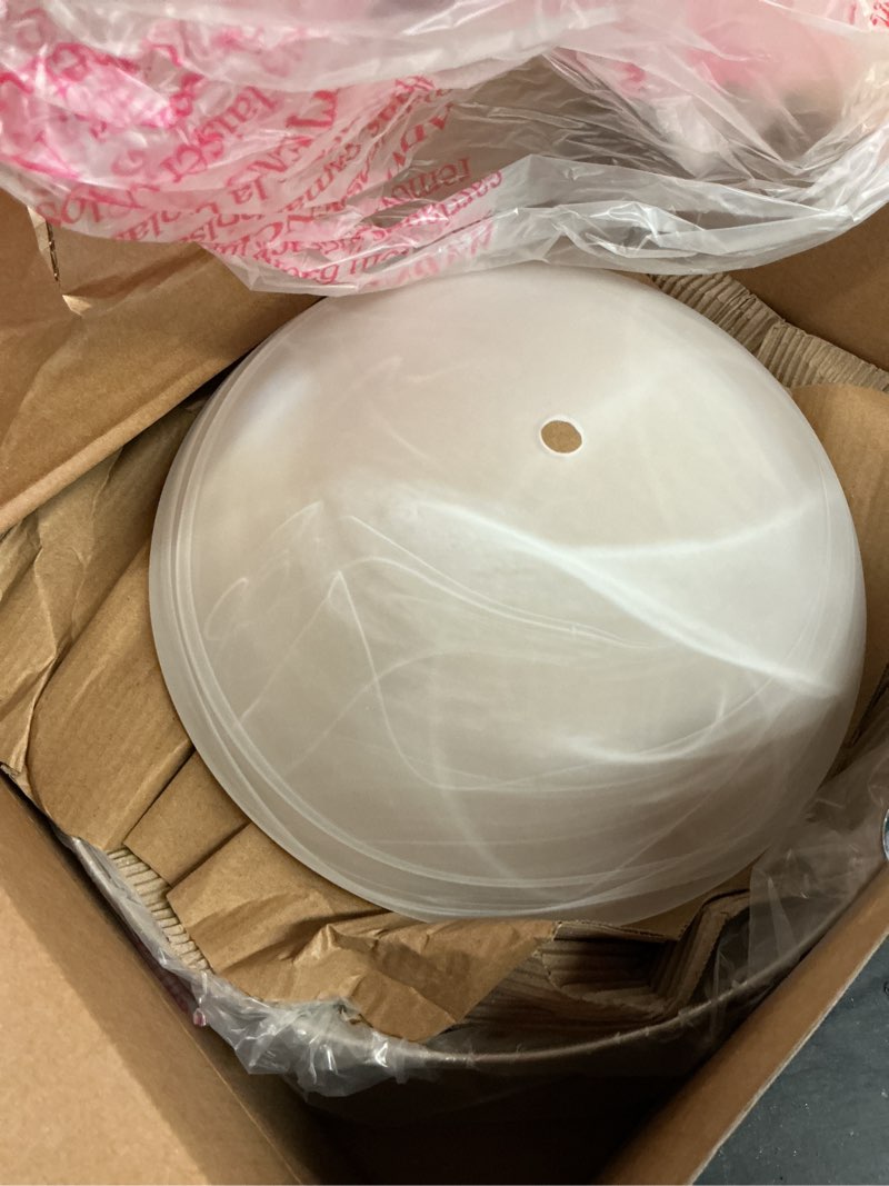 Condition photo showing As Is for project source 2-light 13-in satin nickel led, flush mount light