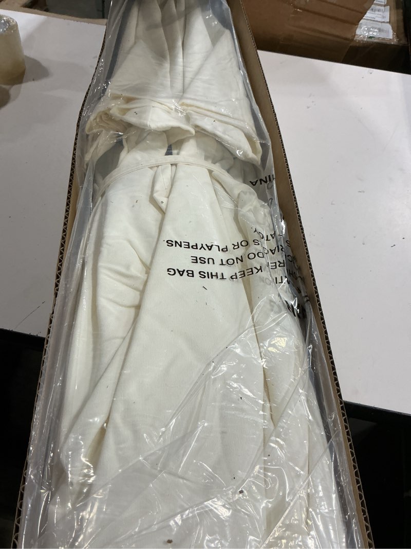 Condition photo showing Good Condition for eliteshade usa 10-year-non-fading 9ft 3-tier market patio umbrella, commercial grade outdoor table umbrella with crank open, windproof & upf 50+ uv protection, heavy duty ventilation for garden, deck, pool, backyard, beach & bistro, natural natural 9ft middle pole