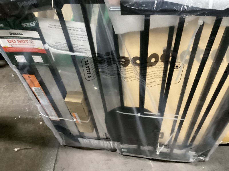 Condition photo showing New/Like New for Babelio Auto Close Baby Gate with Cat Door,29-43" Metal Gate for Doorway,Stairs, House,Easy Walk Thru with Pet Door,Includes 4 Wall Cups and 3 Extension Pieces,Black Black 29-43" Wide, 30" Tall