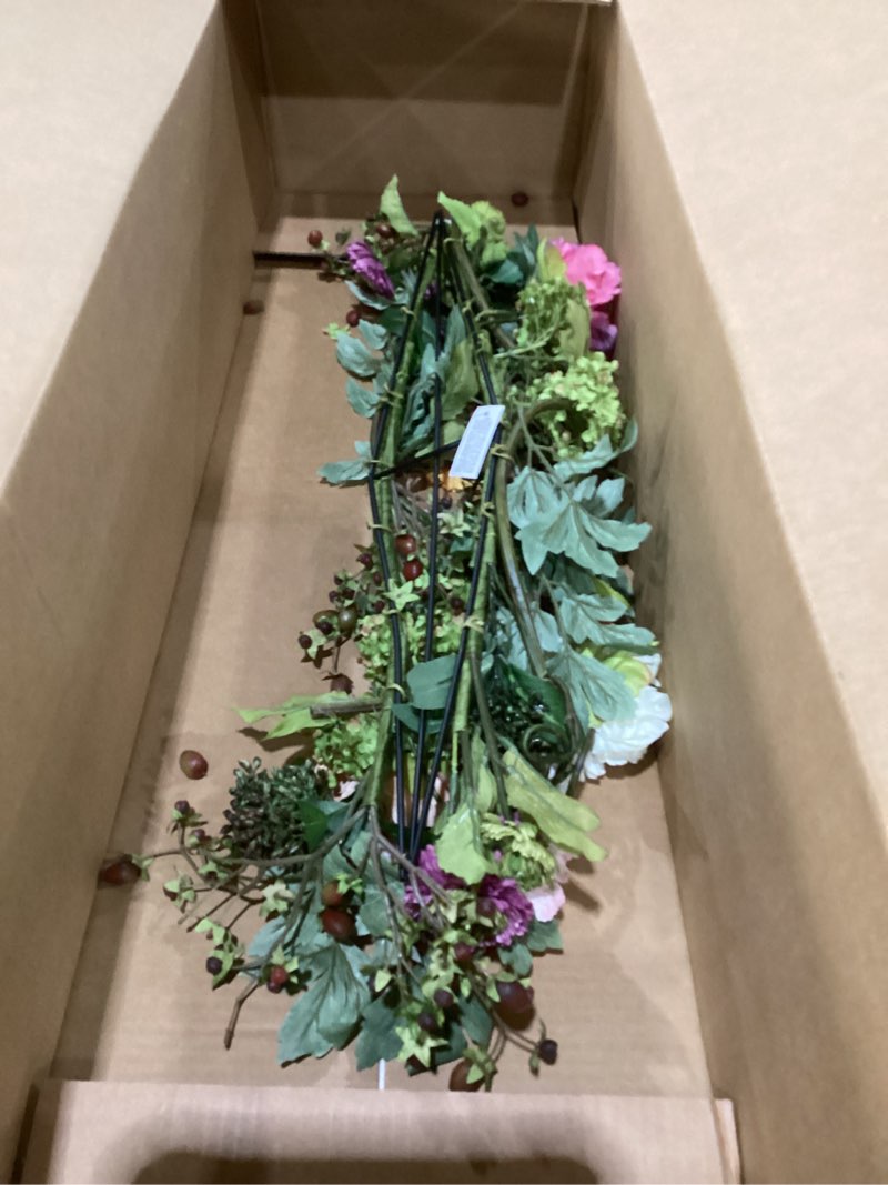 Condition photo showing As Is for nearly natural 4665 mixed mini peony centerpiece silk flower arrangement,10"d x 34"w x 6.5"h mixed 10"d x 34"w x 6.5"h