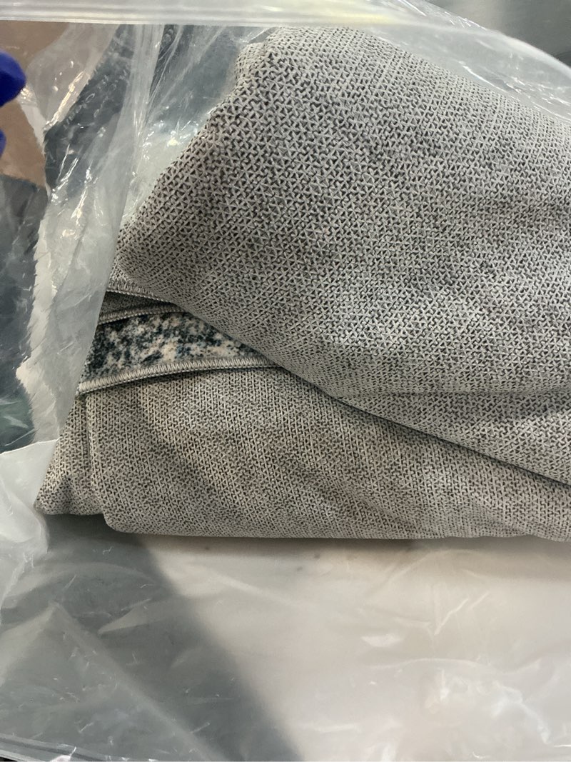 Condition photo showing Good Condition for Washable Area Rug 8x10, Large Soft Rugs for Living Room Vintage 8x10 Area Rugs for Bedroom Dining Room Non-Slip Stain Resistant Under Table Blue Ivory Rug Blue/Ivory 8' x 10' (Rectangular)