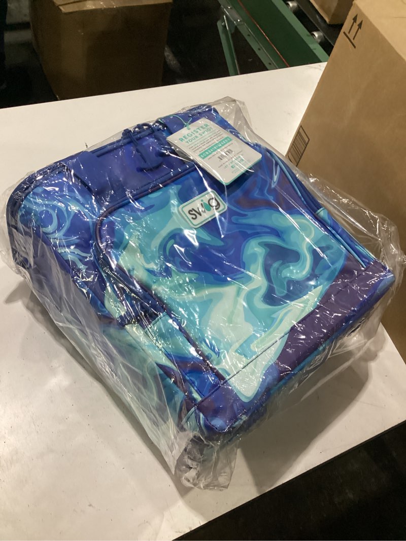 Condition photo showing New/Like New for swig life triple insulated cooler bag with zipper, large travel cooler bag holds 16-24 cans, or 6 wine bottles, insulated miss independence