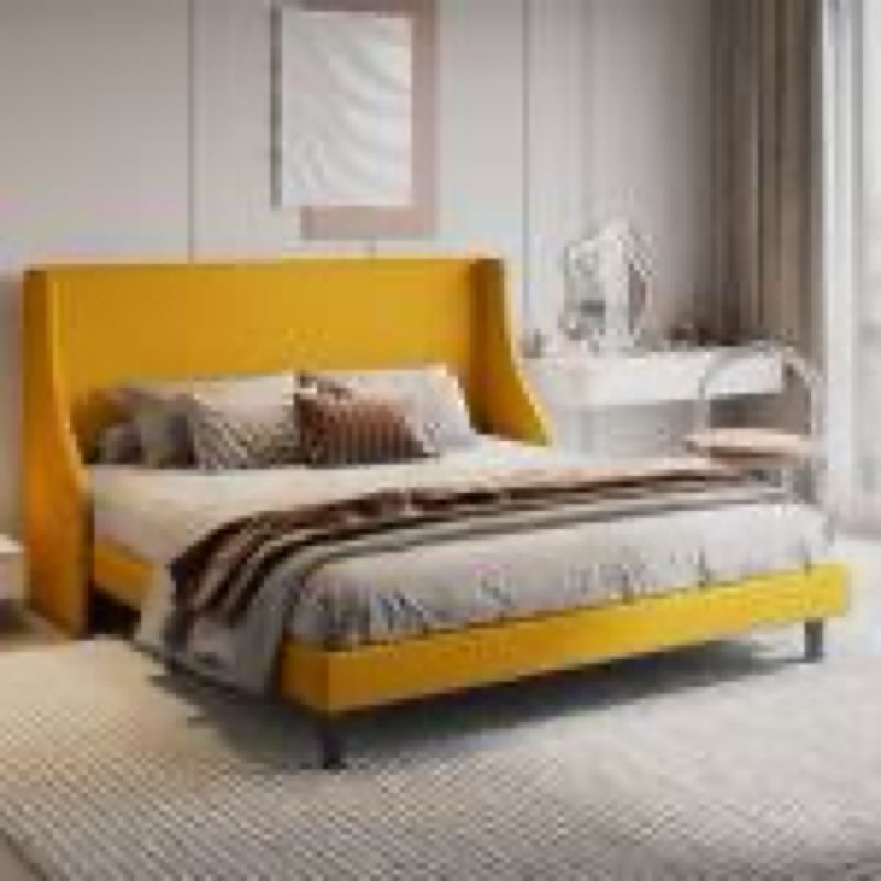 Toderick Upholstered Platform Bed with Deluxe Wingback an 