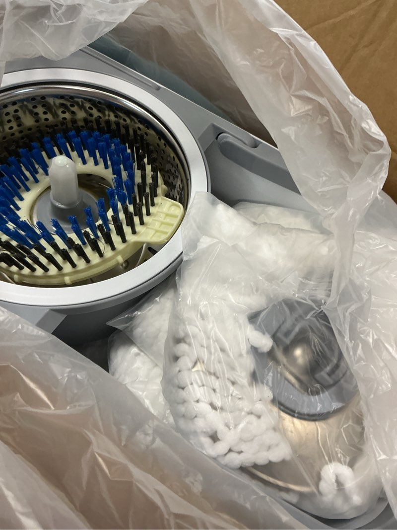 Condition photo showing As Is for Spin Mop Bucket Deluxe 360 Spinning Floor Cleaning System with 6 Microfiber Replacement Head Refills,62" Extended Handle,4X Wheel for Home Cleaning