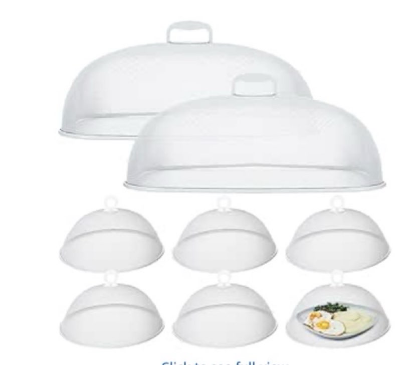 8 Pcs Metal Mesh Screen Food Cover for Outdoors Set Including 2 Pcs Extra Large 18.5 in Mesh Food Tents for Outdoor 6 Pcs 11 in Large Dome Picnic Food Covers Mesh Food Covers (white)