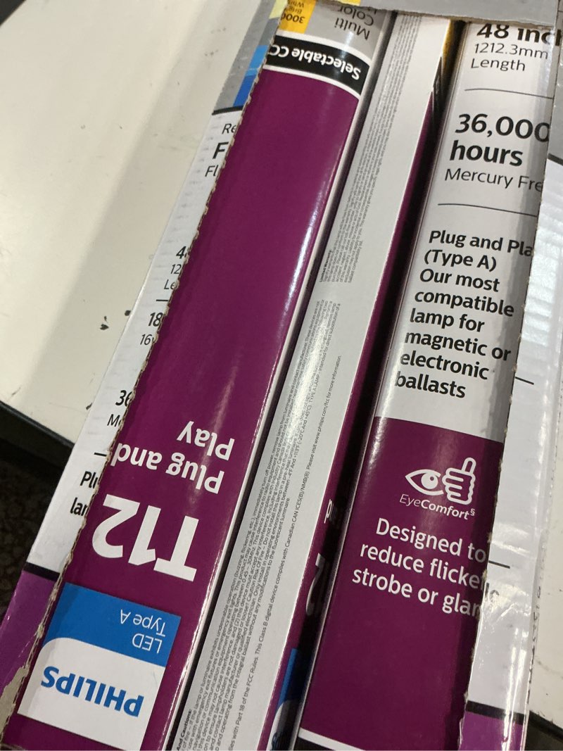 Condition photo showing New/Like New for philips plug and play 40w equivalent 48 in. 5-cct type a led tube light bulb (10-pack)