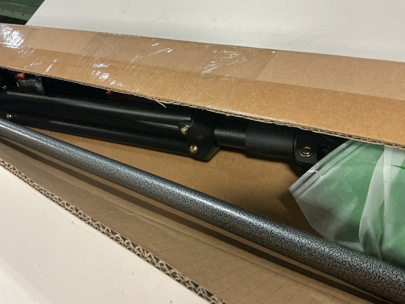 Condition photo showing As Is for Green Screen Backdrop with Stand for Streaming, 6.5X 10ft (WxH) Protable Green Screen with 6.3 x 6.5 ft Stand kit, Greenscreen Background with Stand Carrying Bag 5 Spring Clamps 6.3 x 6.5 Ft Green