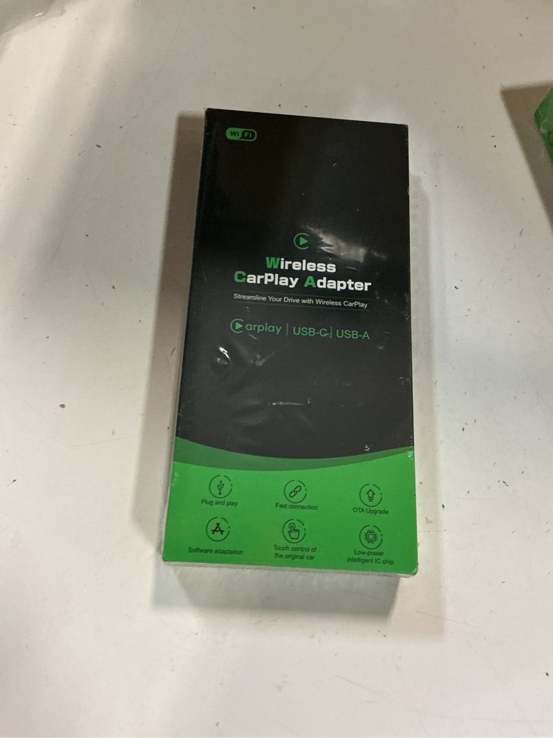 Condition photo showing New/Like New for wireless carplay adapter for apple - 2025 slim edition, plug & play connection converts factory wired to wireless carplay adapter for iphone carplay dongle for ios 10+ (black)