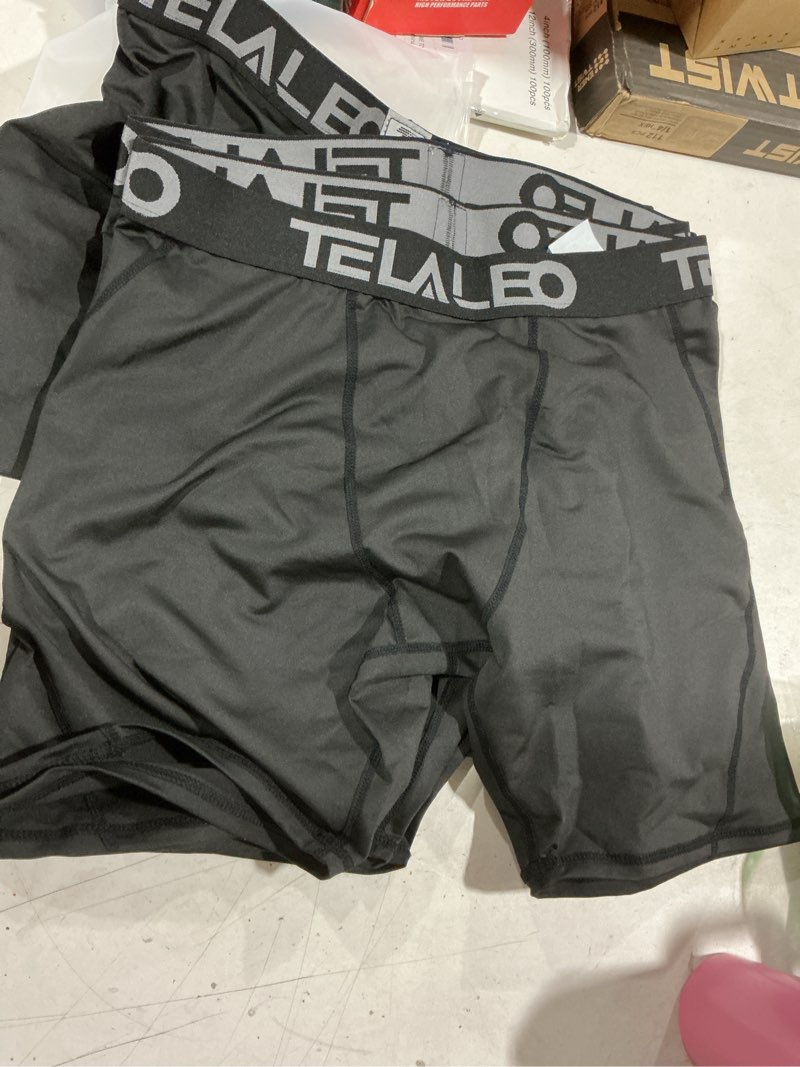Condition photo showing Good Condition for telaleo 6 or 5 pack compression shorts for men spandex sport shorts athletic workout running performance baselayer underwear 5black large