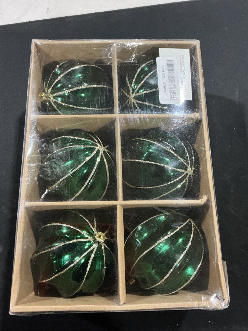 Condition photo showing Good Condition for 3.94" Green Christmas Ball Ornaments 6 Pcs Shatterproof Christmas Tree Decorations Xmas Tree Large C