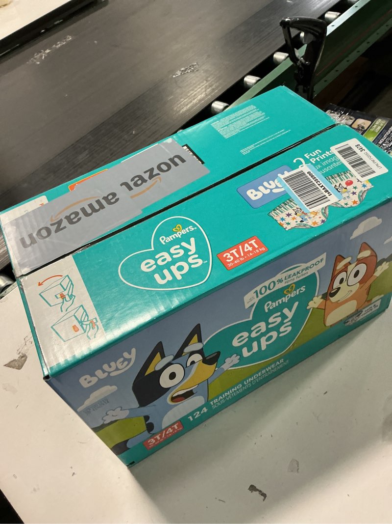 Condition photo showing New/Like New for Pampers Training Pants - Easy Ups Boys & Girls Bluey - Size 3T-4T, 124 Count, Children's Potty Underwear (Packaging May Vary) 3T-4T 124