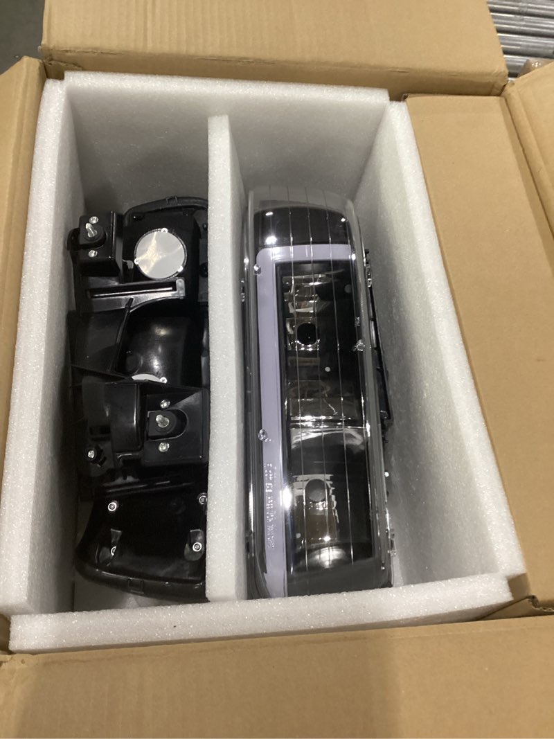 Condition photo showing New/Like New for pair led drl headlights assembly for 1999-2002 chevy silverado 1500 2500 1500hd 2500hd 3500/2000-2006 tahoe suburban 1500 2500 replacements amber reflector black housing