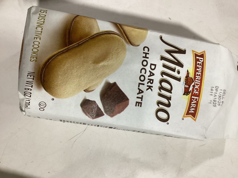Condition photo showing New/Like New for Pepperidge Farm Milano Dark Chocolate Cookies, 6 OZ Bag (15 Cookies) Dark Chocolate 6 Ounce (Pack of 1)