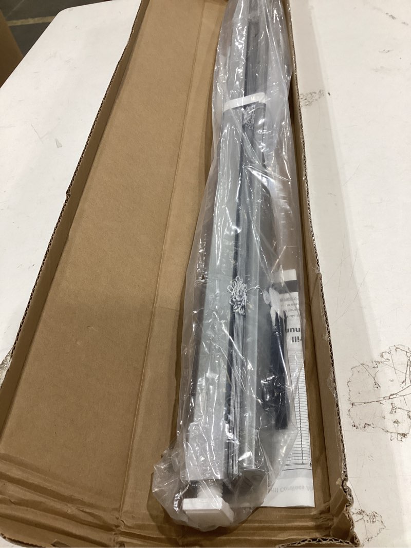 Condition photo showing As Is for aluminum mini blinds 1 inch metal slat darkening venetian blind new horizontal window blinds anti-uv waterproof venetian blind for office home windows, smoky gray, custom size
