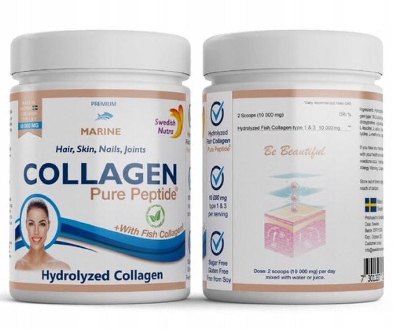 (Exp: 05/2027) Swedish Nutra Fish Collagen 300g 10000 SWEDISH NUTRA Marine, FREE P&P