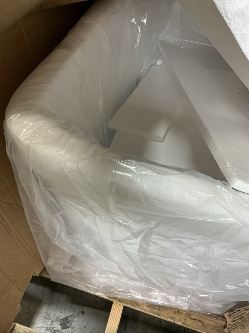 Condition photo showing Good Condition for Acrylic Freestanding Bathtub, Soaking Tub with Seat, Toe-Tap Drain, Slotted Overflow, Deep Ergonomic Design, CUPC Certified, Glossy White, 49" 49 Inch 49" Gloss White