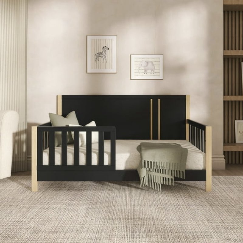 Dream On Me Soho Toddler Bed In Matte Black Vintage