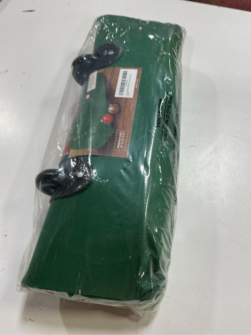 Condition photo showing New/Like New for Holiday Cheer Christmas Tree Storage Bag with Wheels – Heavy Duty Christmas Tree Bag Fits Up to 9ft Tall Artificial Christmas Tree, Waterproof, Durable Handles & Zipper – Xmas Tree Storage Bag (Green) Green Fits 9FT tree