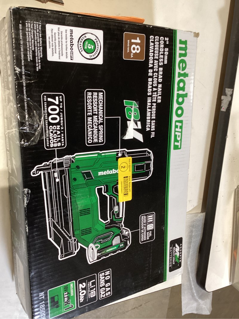 Condition photo showing Good Condition for metabo hpt multivolt 2-in 18 -gauge cordless straight brad nailer (battery included and charger included) item #5683337 | model #nt1850dgm