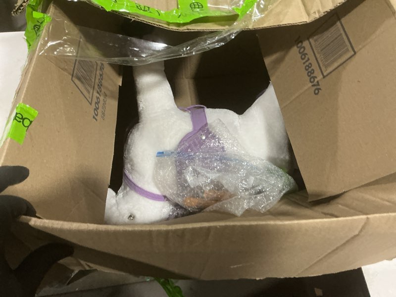 Condition photo showing Good Condition for ride on horse - walking unicorn toys with wheels and sounds - ride on toys for kids aged 3 and up - plush kids ride on toys by happy trails