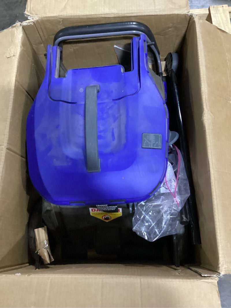 Condition photo showing As Is for Lawn Mower 40V Brushless 16" Cordless, 5 Cutting Height Adjustments, Electric Lawn Mower, Quickly Folding Within 5’s, 20V*2 4.0AH Battery and Super Charger Included.