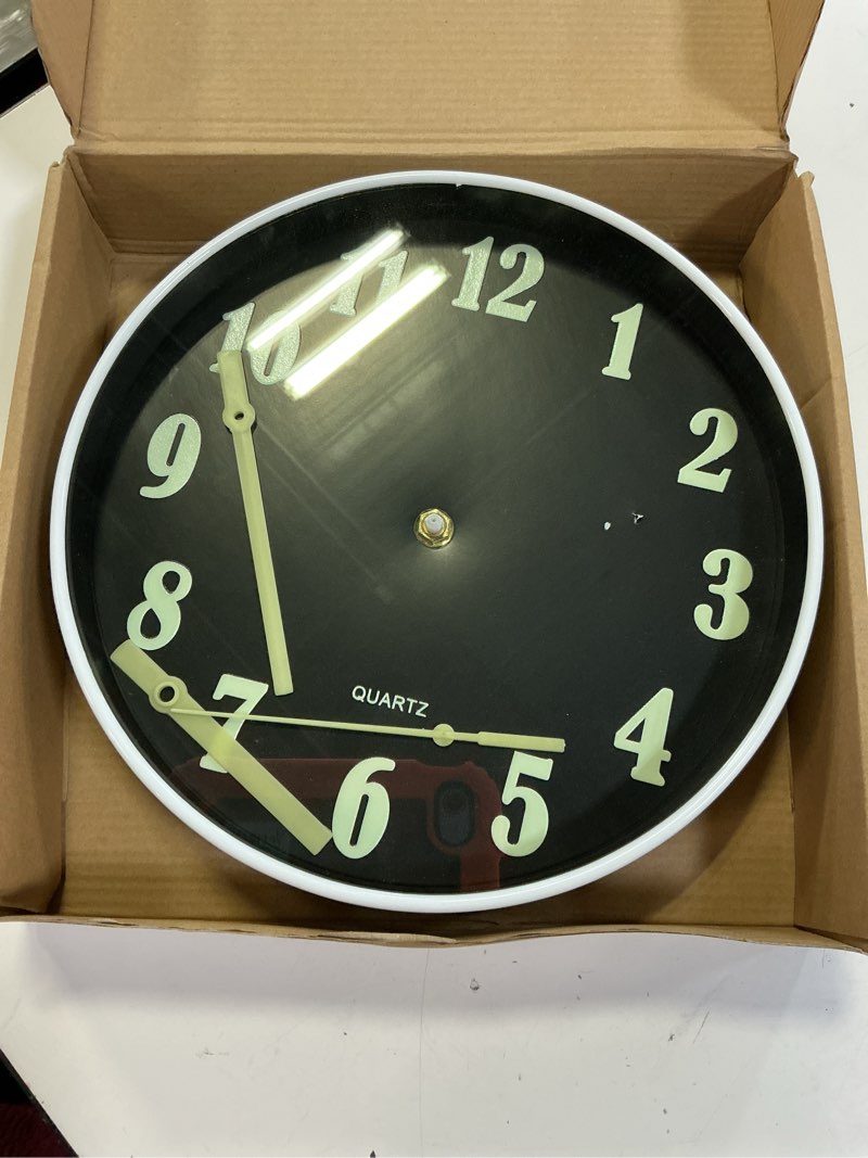 Condition photo showing As Is for jofomp 10  quartz modern night light indoor decorative wall clock