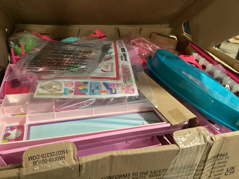 Condition photo showing Good Condition for Barbie Dreamhouse Pool Party Doll House with 75+ pc, 3 Story Slide: Adult Assembly, Fits 12 Inch Dolls