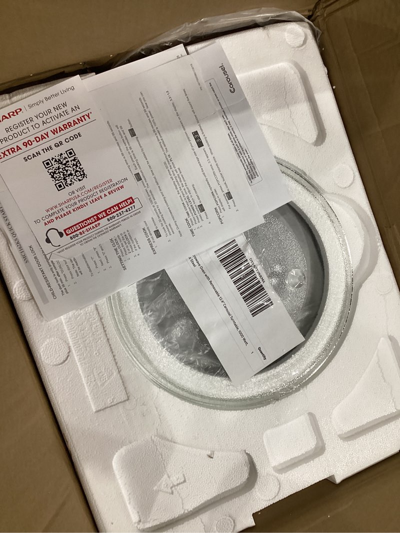 Condition photo showing Good Condition for sharp countertop microwave oven with removable 12.4" carousel turntable, 1000 watt, 1.1 cubic feet, stainless steel
