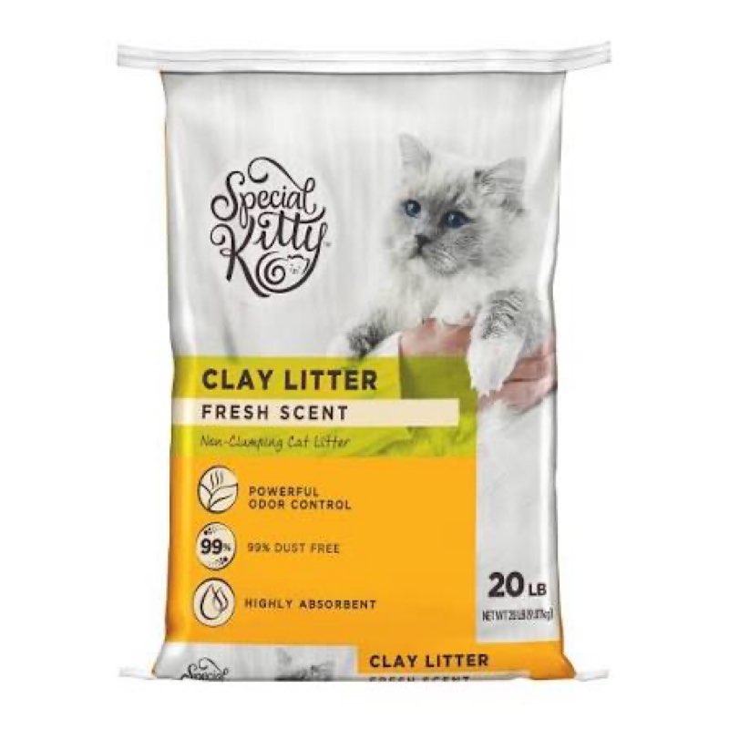 Special Kitty Non-Clumping Clay Cat Litter, Fresh Scent, 48lb Bag