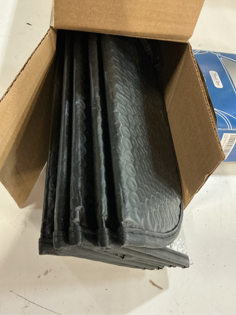 Condition photo showing Good Condition for econour accordion car windshield sun shade | reflective car window shades for uv & sun protection | foldable windshield cover keeps interior cool | 26 x 56 inches small silver