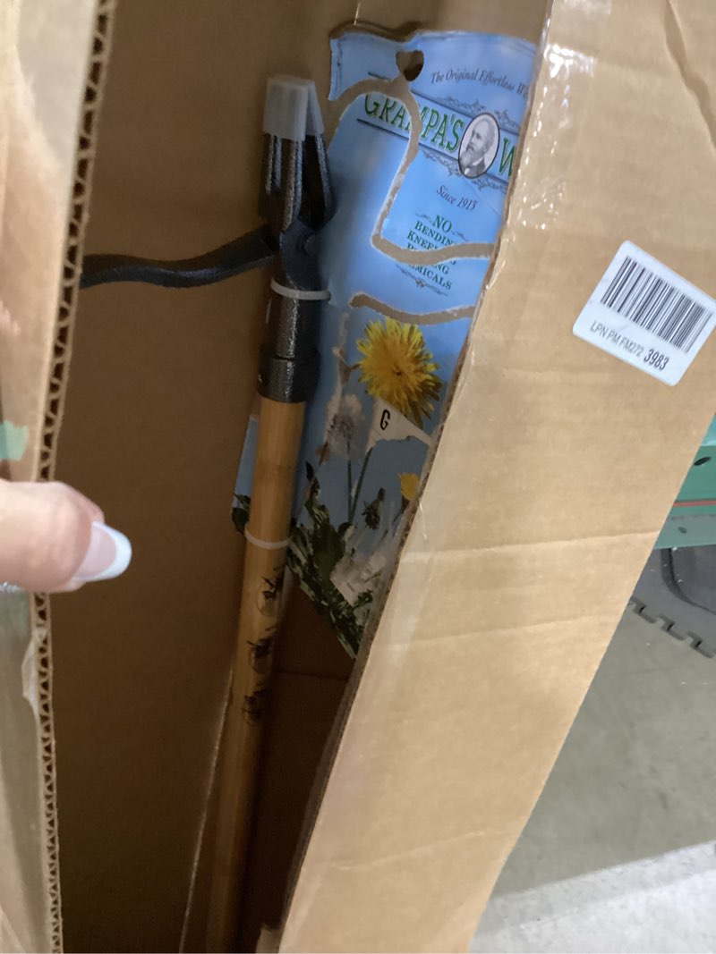 Condition photo showing Good Condition for grampa's weeder - the original stand up weed puller tool with long handle - made with real bamboo & 4-claw steel head design - easily remove weeds without bending, pulling, or kneeling.