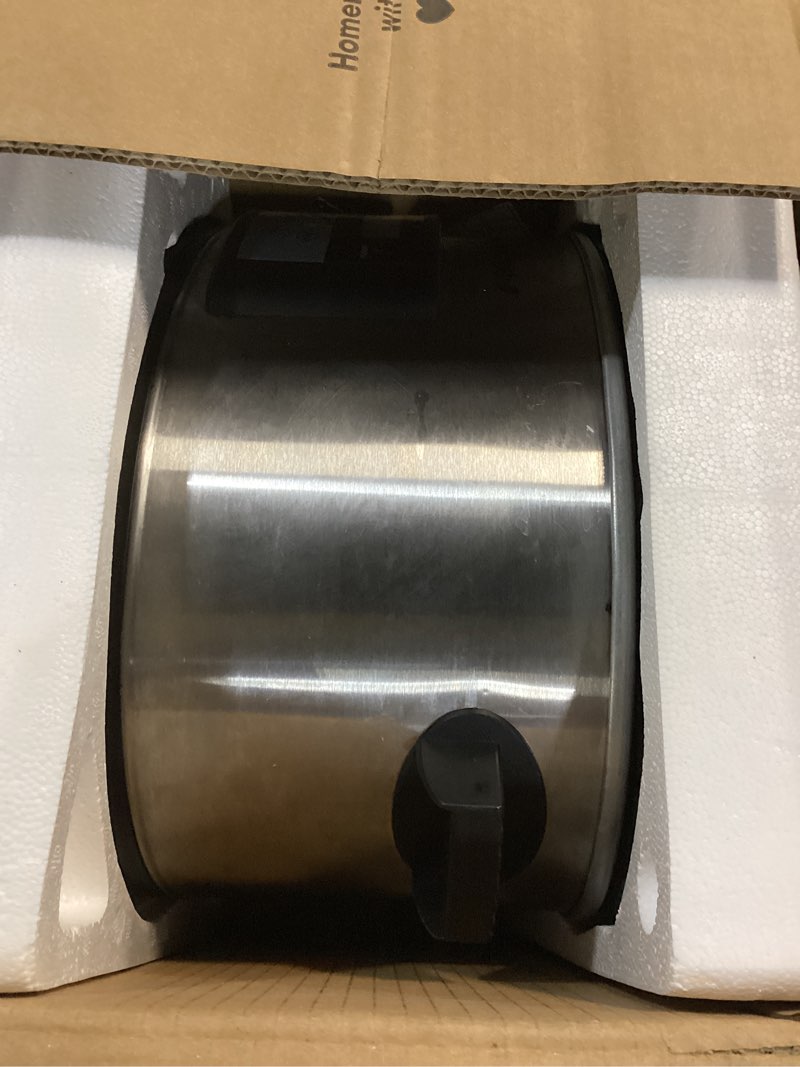 Condition photo showing As Is for Elite Gourmet MST-900D 8.5Qt Digital Programmable XL Jumbo Slow Cooker, Adjustable Temp, Entrees, Sauces, Stews & Dips, Dishwasher Safe Glass Lid & Crock, Stainless Steel Stainless Steel/Black