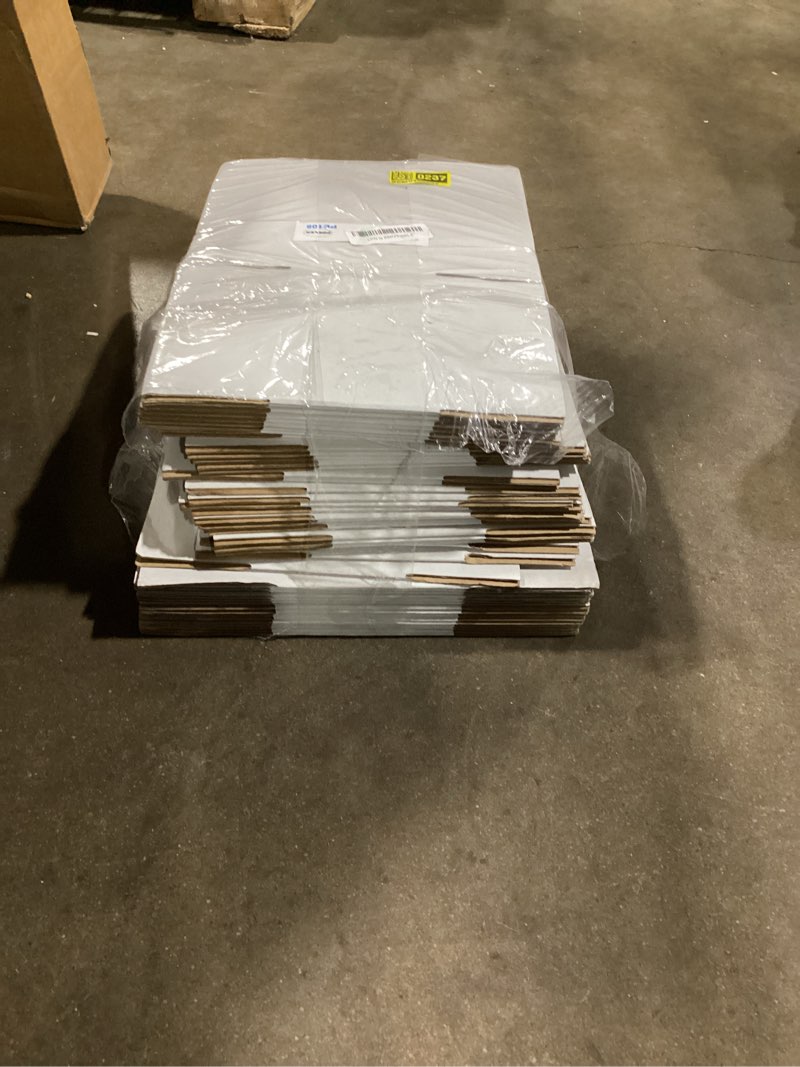 Condition photo showing As Is for assorted-sizes-shipping-boxes-45-pack: 8x6x4 & 9x6x4 & 10x7x5 small-shipping-boxes-mailers, white corrugated-cardboard-boxes-for-packing-small-business mailing 8x6x4 & 9x6x4 & 10x7x5 inches white