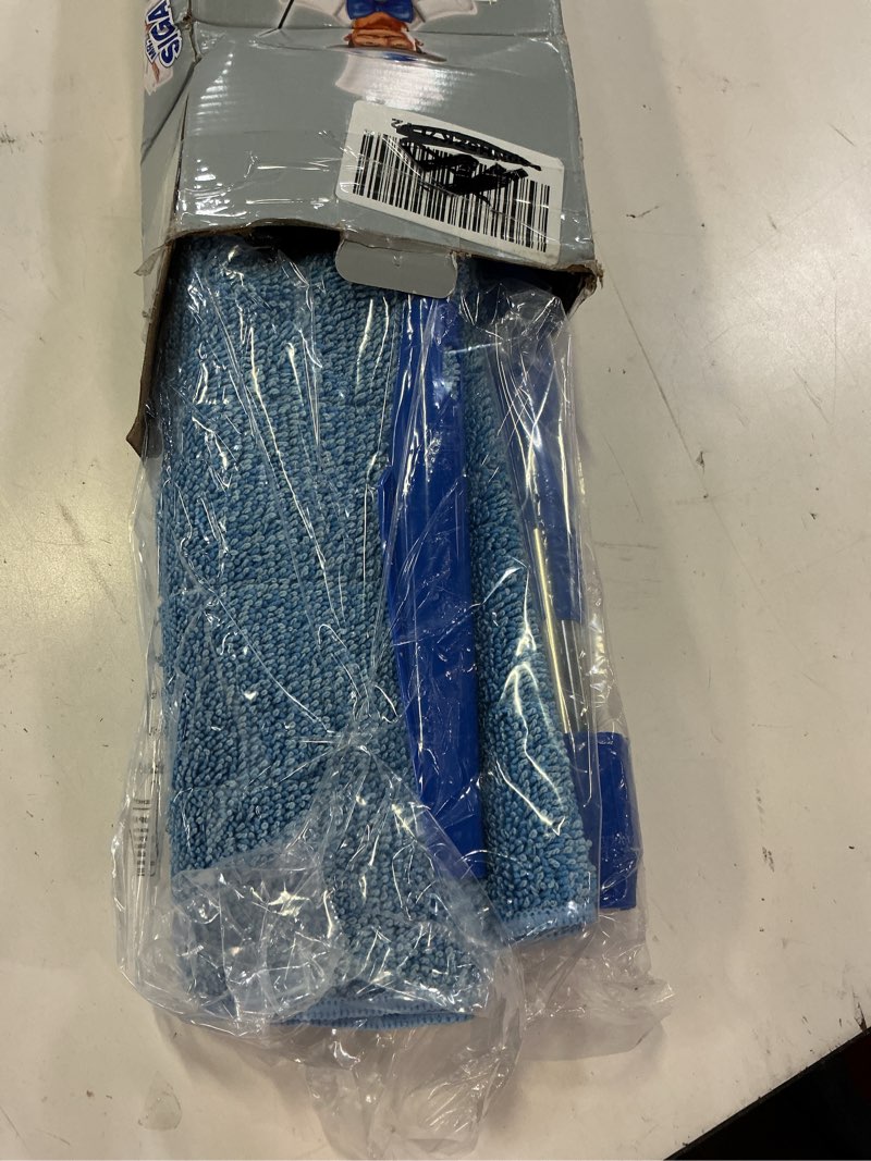 Condition photo showing Good Condition for mr.siga professional microfiber mop for hardwood, laminate, tile floor cleaning, stainless steel telescopic handle - 3 reusable flat mop refills and 1 dirt removal scrubber included blue