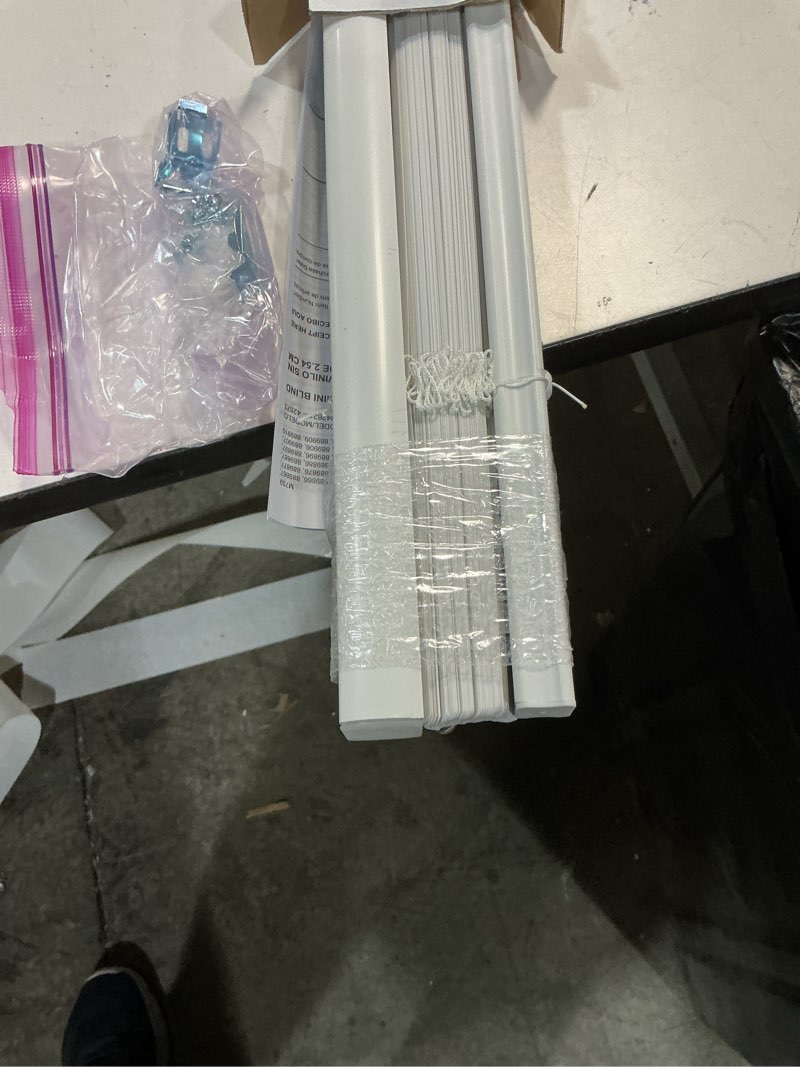 Condition photo showing Good Condition for Project Source 1-In Cordless Vinyl Mini Blind 46”x64” (similar to stock photo)