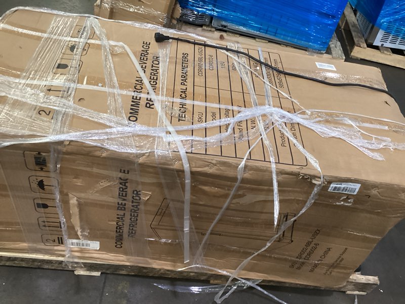 Condition photo showing As Is for 6 cu.ft commercial refrigerators, display fridge with double-tempered glass door, beverage cooler for bar, office, restaurant, outdoor beverage refrigerator with locking, key & led
