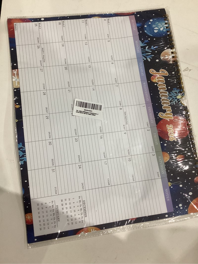 Condition photo showing New/Like New for Lbylyhxc 2026 Calendar -12 Monthly Wall Calendar 2026 from Jan 2026 to Dec 2026, 14.8 x 11.5 Inches.Thick Paper with Julian Dates Large Wall calendar 2026 for New Year Presents (Festival)