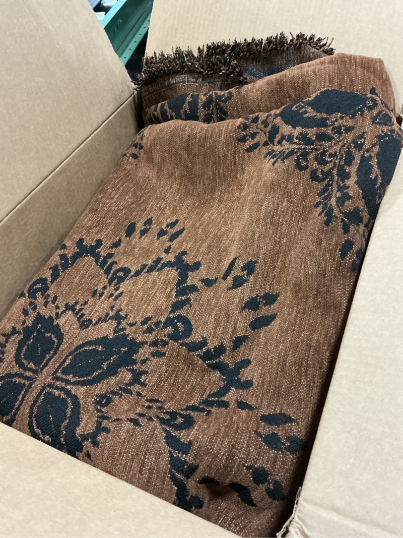 Condition photo showing Good Condition for stacypik soft jacquard damask sofa covers textured botanical chenille coffee couch cover for sectional non slip reversible pet furniture protector for 3 cushion couch modern throw slipcover-71x150in b13 # floral mandala - coffee xx-large size(71" x150")
