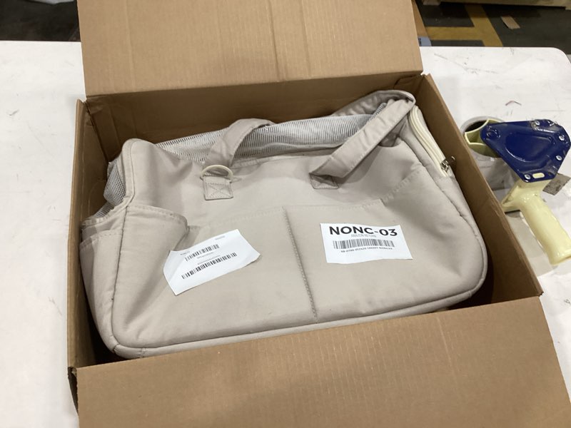 Condition photo showing Good Condition for Dog Carrier for Small Dogs Rabbit cat with Large Pockets, Cotton Bag, Dog Carrier Soft Sided, Collapsible Travel Puppy Carrier (Grey, 17" L x 7.5" W x 12" H) 17.0"L x 7.5"W x 12.0"H Grey