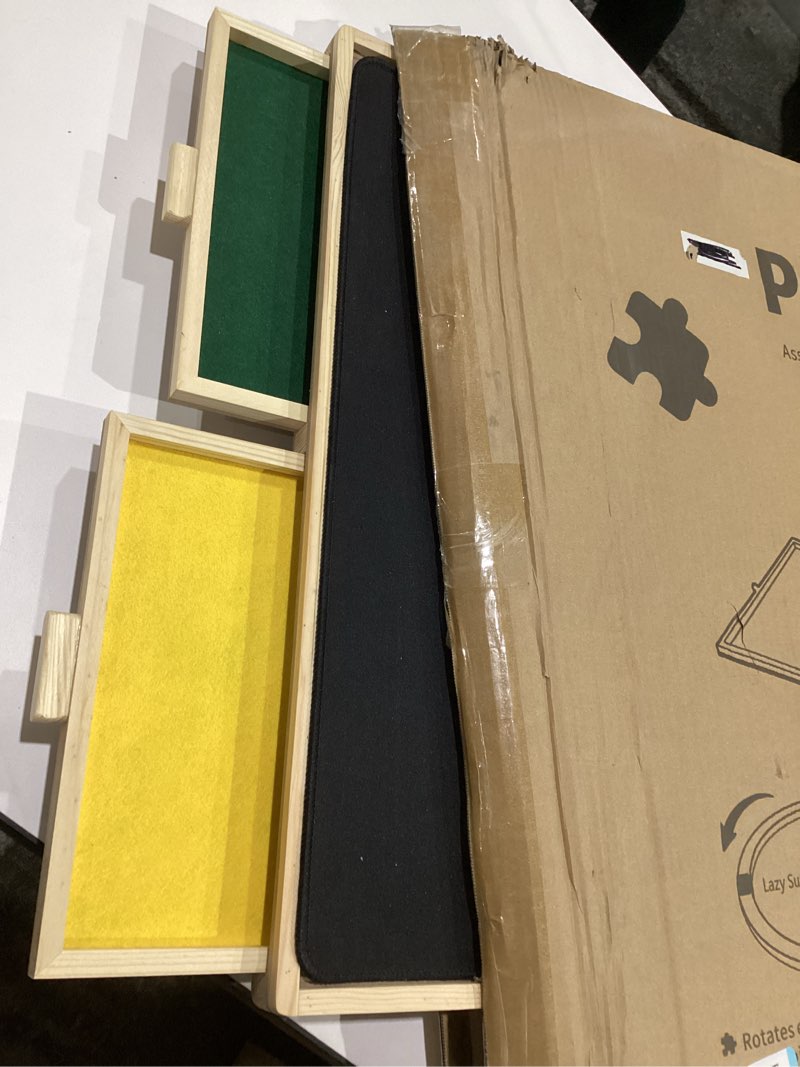 Condition photo showing New/Like New for 1500 Pieces Puzzle Table with Wheels, with Drawers and Cover, 34.25\" x 25.2\" Adjustable Height & 45° Tilting, Puzzle Board for Adults Medium, SIMILAR TO STOCK PHOTO 