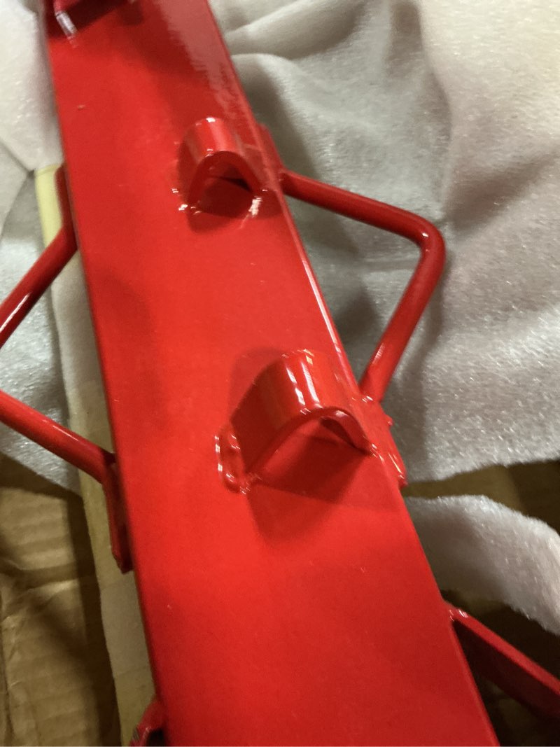 Condition photo showing New/Like New for 7ft woven wire fence stretcher bar with 8 wedges, wire stretcher fence suitable for fixing fences on farms, pastures, garden barriers (red)