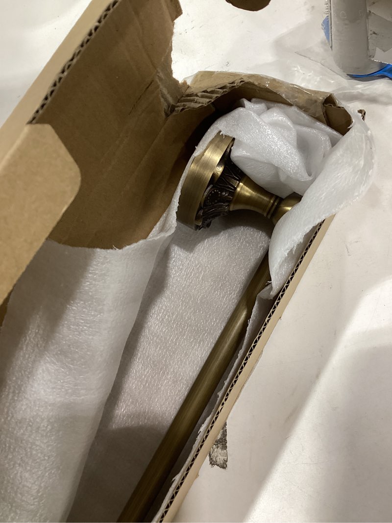 Condition photo showing Good Condition for antique brass towel bar wall mount, 24 inch bath towel rod holder, vintage gold decorative bathroom accessories, brass petal-relief series 24" single towel bar