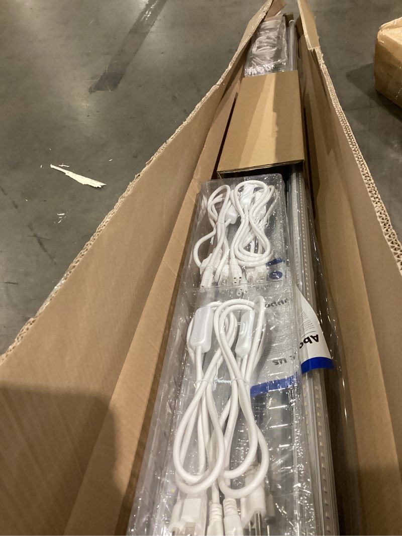 Condition photo showing Good Condition for barrina led shop lights, 8ft 72w 10000lm 5000k, daylight white, v shape, clear cover, high output, linkable, t8 led tube light, for garage 8 foot with plug (pack of 10) 5000k 8ft-10 packs
