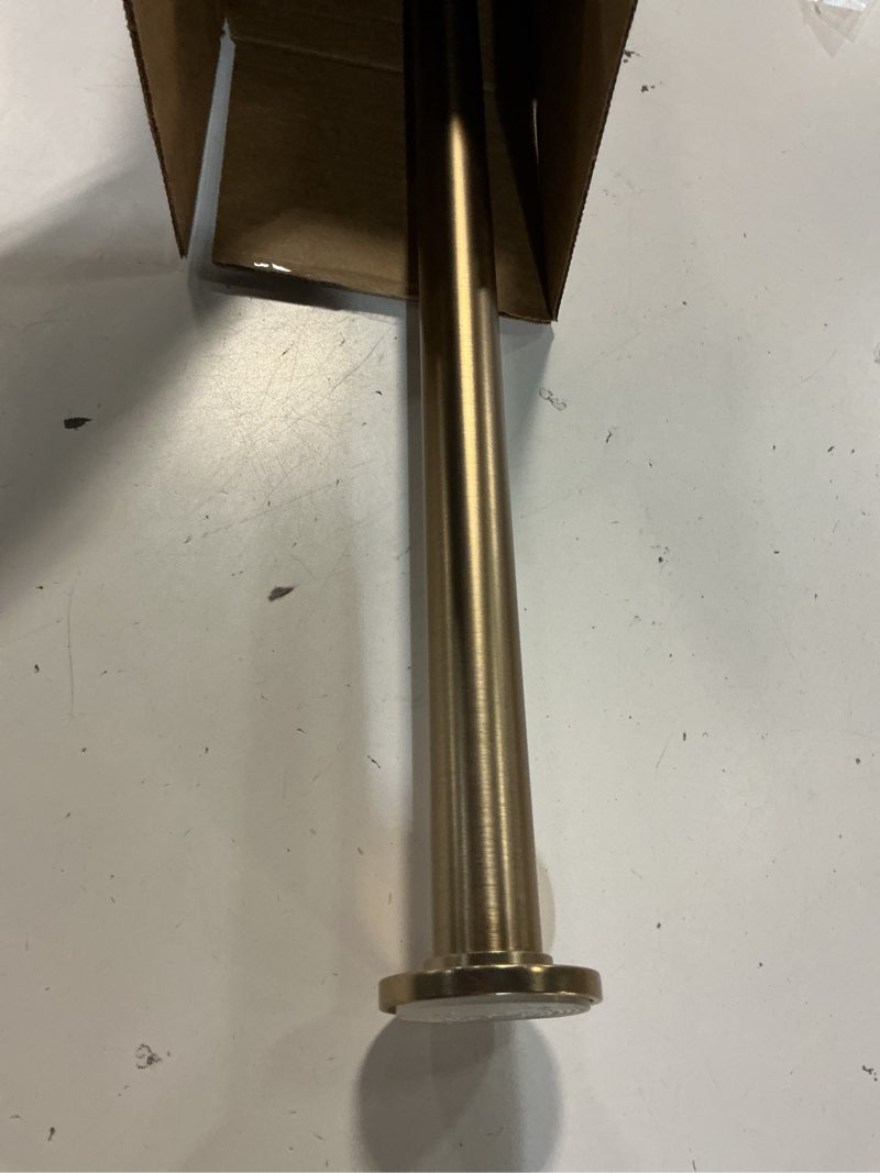 Condition photo showing As Is for ivilon tension curtain rod - spring tension rod for windows or shower, 24 to 36 inch. warm gold 24" to 36" warm gold