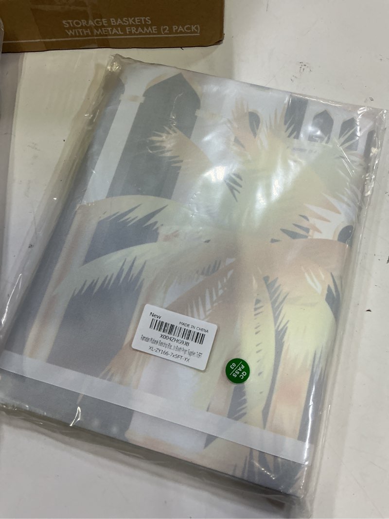 Condition photo showing New/Like New for ramadan mubarak backdrop black gold mosque lantern fireworks islamic background ramadan banner decoration muslim eid festival party photo booth props supplies 7x5ft